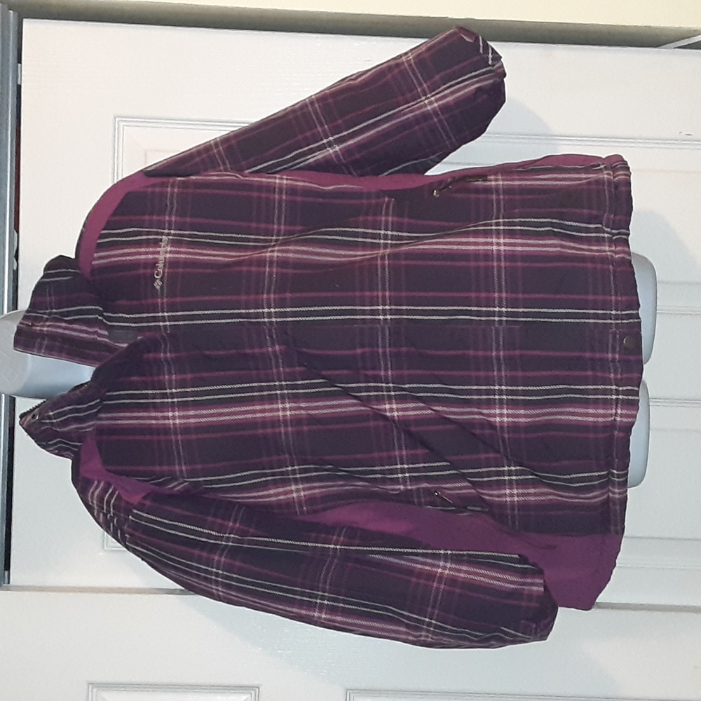 Columbia purple plaid jacket, 2x
